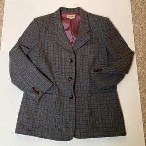 Vintage LL Bean Wool Blazer Leather Buttons
